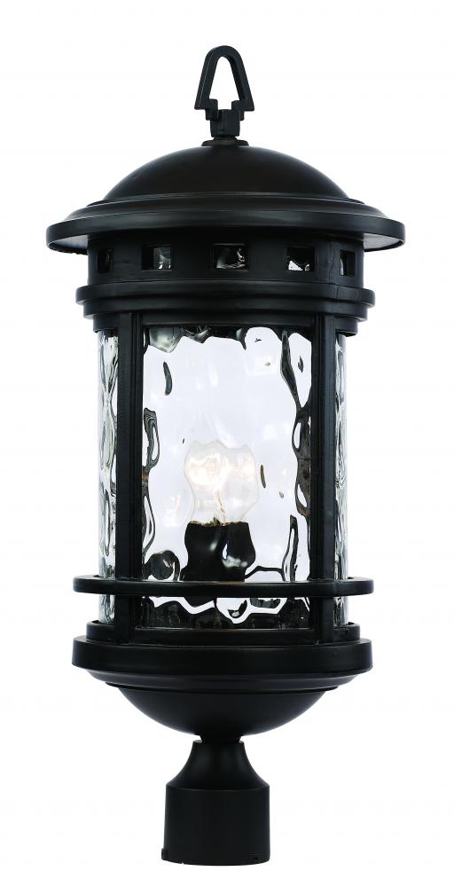 1LT POST LANTERN-LG-WATER-BK